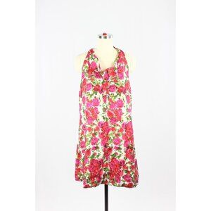 VELVET BY GRAHAM & SPENCER Floral Print Silk Cowl Neck A-Line Tent Dress, Size S